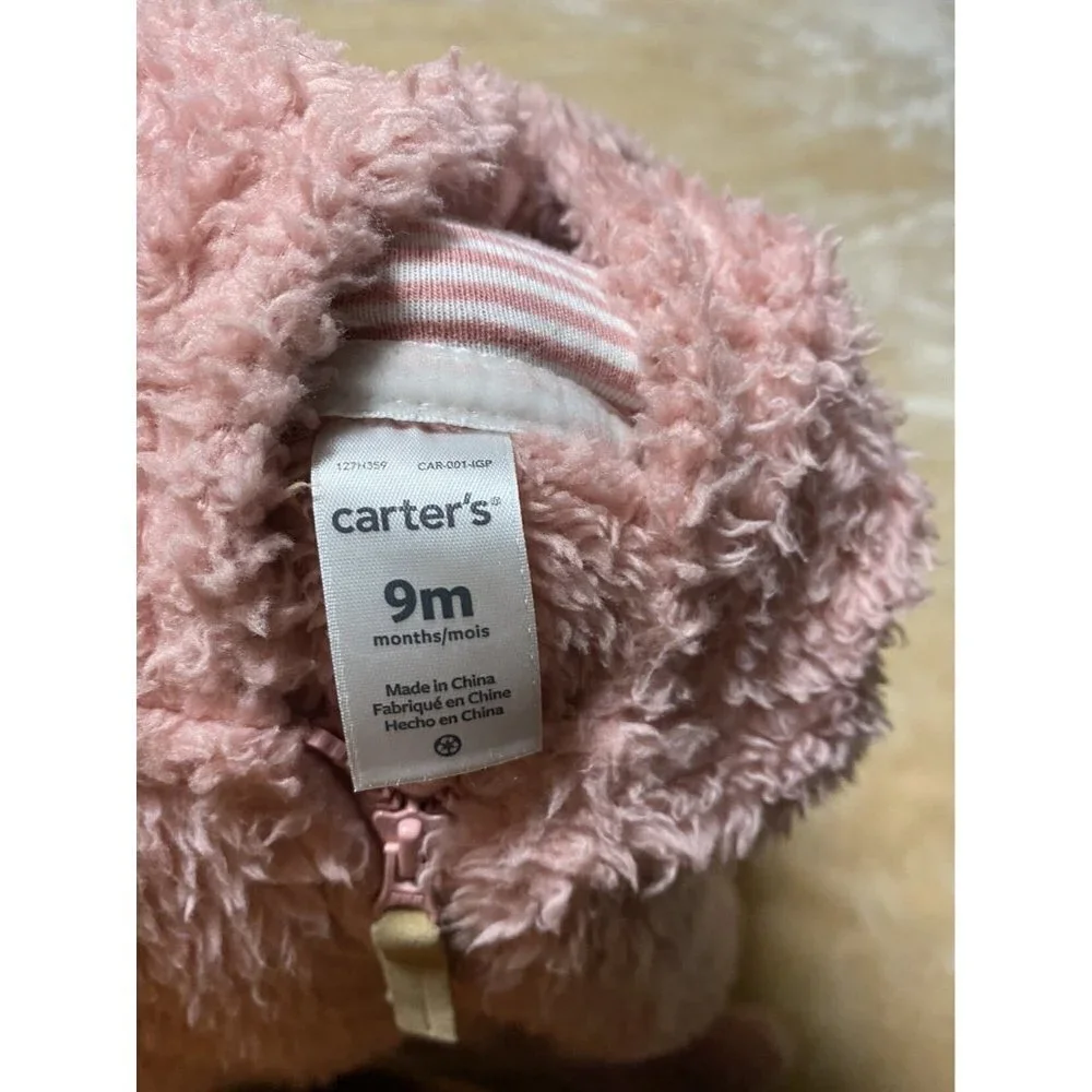 Carter’s Pink Bear Footed Onesie Warm Sherpa Pajama